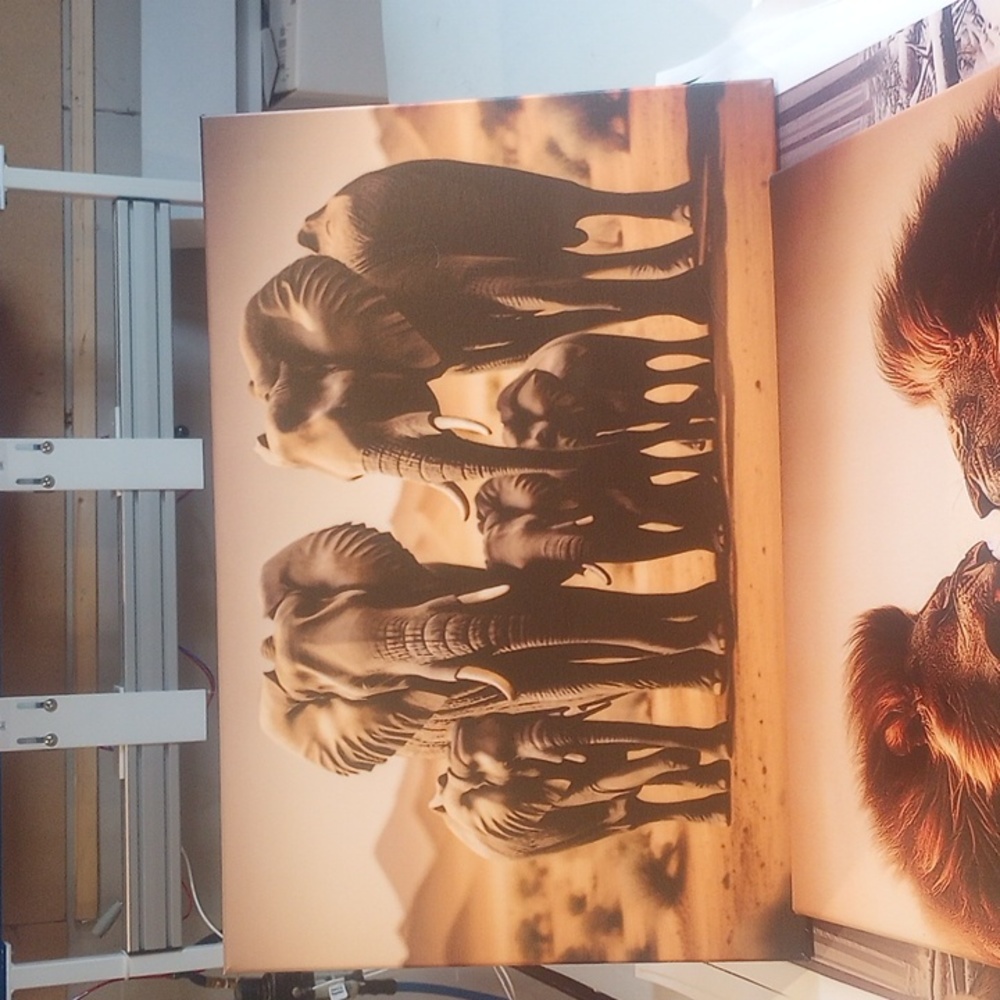 Canvas picture family of elephants